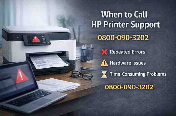 when to call HP printer support | 0800-090-3202